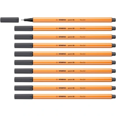 Afbeelding van Stabilo Fineliner point 88/97 f diepkoud grijs 1 stuk 10 stuks