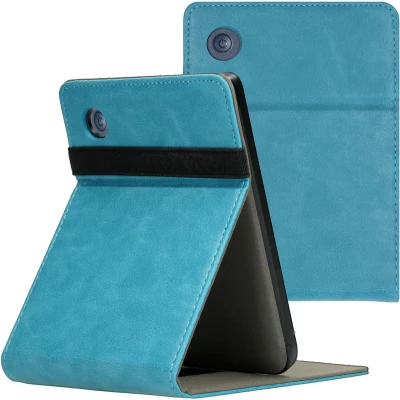 Afbeelding van Hoesje geschikt voor Kobo Clara 2E E reader iMoshion Stand Flipcase Ook Tolino Shine 4 Lichtblauw