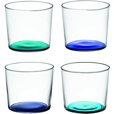 Afbeelding van L.S.A. Coro Tumbler Glas 310 ml Set van 4 Stuks Assorti Blue / Glass