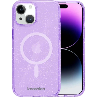 Afbeelding van imoshion Hoesje Geschikt voor iPhone 15 Sparkle Backcover MagSafe Paars