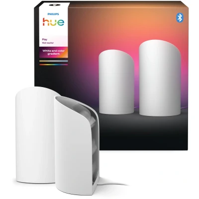 Afbeelding van Philips Hue Play Wall Washer aangesloten wit, wit en kleur sfeer met ColorCast technologie, Bluetooth compatibel, spraakbesturing Alexa, Apple Home Google Assistant Philips, dubbelpak