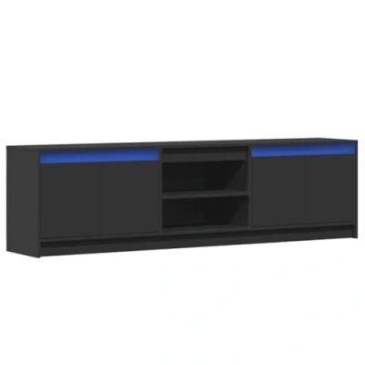 Afbeelding van vidaXL Tv meubel met LED 180x34x50 cm bewerkt hout zwart