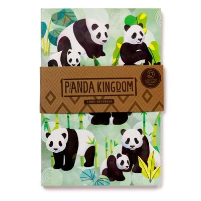 Afbeelding van Notitieboekje A5 Panda Kingdom Gerecycled Papier Gelinieerd 21x14.5x0.5cm