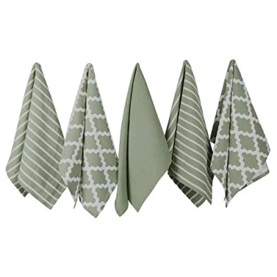 Afbeelding van Penguin Home® Set van 5 theedoeken 100% katoen zacht duurzaam elegant saliedesign met meerdere motieven machinewasbaar 65 x 45 cm