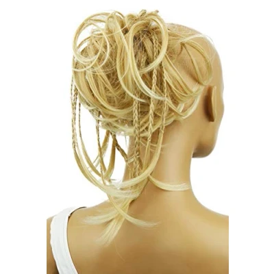 Afbeelding van PRETTYSHOP XXL haarband opgestoken bruidskapsels volumineus rommelig chignon golvend lichtblond G5D