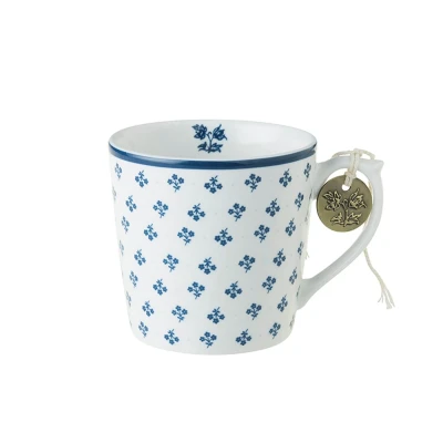 Afbeelding van Laura Ashley Blauw Little Flower Set 4 Mini Mugs 0,24l Wit Porselein