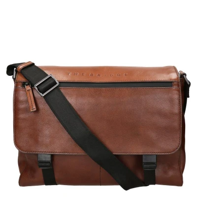 Afbeelding van The Bridge Damiano Messenger Laptopfach Schoudertas, Maat: One Size, Marrone