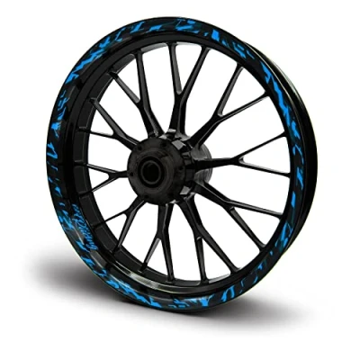 Afbeelding van MR017 16 velgenrandstickers voor motorfiets auto 15 inch 17 18 19 (neonblauw, glanzend)