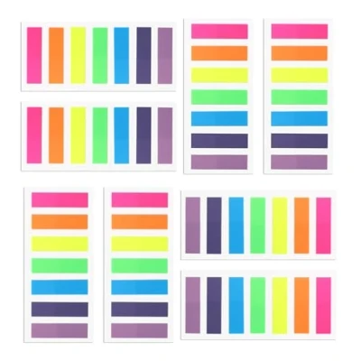 Afbeelding van Oderra 1120 stuks bladwijzers, zelfklevend, kleurrijke stickers, transparante dierenindexetiketten, sticky notes voor studio, kantoor, sorteren van bestanden