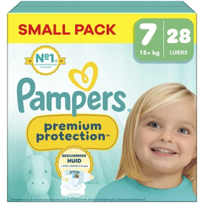 Afbeelding van Pampers Premium Protection Maat 7 Small Pack 28 luiers 15+ KG