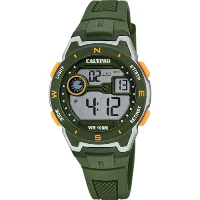 Afbeelding van CALYPSO Herenhorloge K5853/2 Digital Crush rubberen behuizing Multi, Groen, armband, Armband