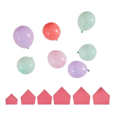 Afbeelding van ensemble de ballons roses dinosaures avec épines par