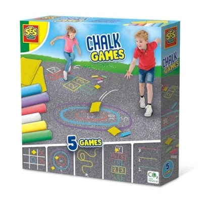 Afbeelding van SES Stoepkrijt Spellen 5in1