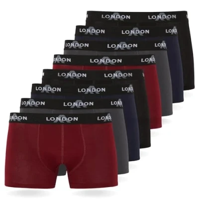 Image de FM London Homme Hipsters Boxer ajusté, Bleu foncé assorti (03)., L