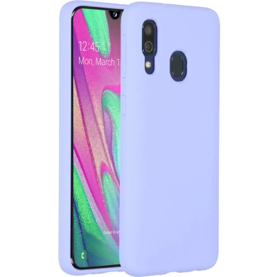 Afbeelding van Accezz Hoesje Geschikt voor Samsung Galaxy A40 Siliconen Liquid Silicone Backcover Paars