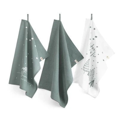 Afbeelding van Keukenset Hello Winter Jade 3x 50x70