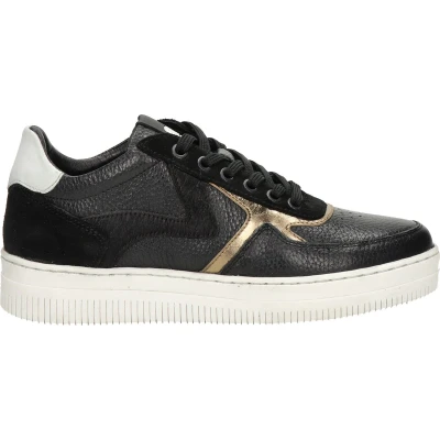 Afbeelding van Maruti MOMO Sneakers laag, Dames, Maat: 37, Black gold white Leer