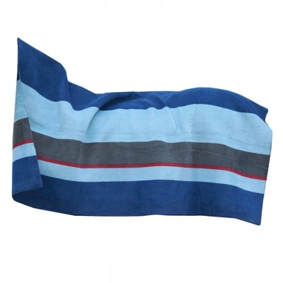 Afbeelding van Kentucky Fleecedeken Heavy Square Stripe Navy/Grijs 210x200
