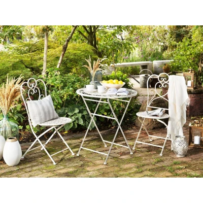 Afbeelding van Beliani TRIESTE Tuintafel Beige 70 x cm Metaal