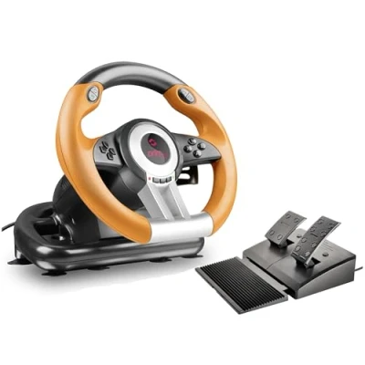 Afbeelding van Speedlink Drift O.Z. Racestuurwiel USB Games Auto Stuurwiel voor PC/Computer, PC met Versnellingspook, Force Feedback, zwart oranje