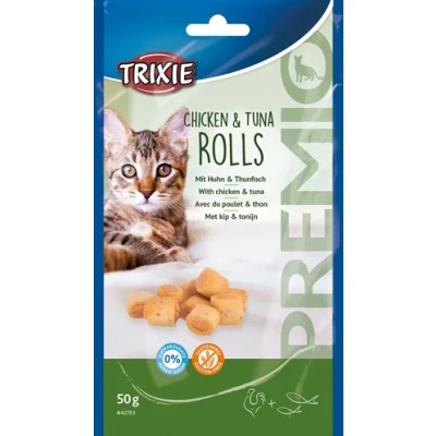 Afbeelding van Trixie Premio Kip &amp; Tonijn Rolletjes Voor Katten Glutenvrij 50 GR