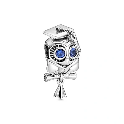 Afbeelding van Pandora Icons Sterling zilveren afstuderen charme met donkerblauw kristal, zilver, Kristal