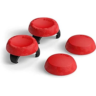 Afbeelding van SCUF duimstokgrepen 4 verpakkingen van 2 basis Tactic Joystick duimgrepen voor Xbox One en Series XS, PS4, PS5, Nintendo Switch Pro Controller Rood