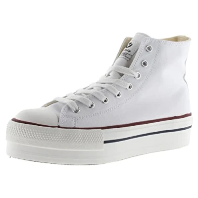 Afbeelding van Victoria Shoes Sneakers hoog, Dames, Maat: 38, White Nylon/ canvas
