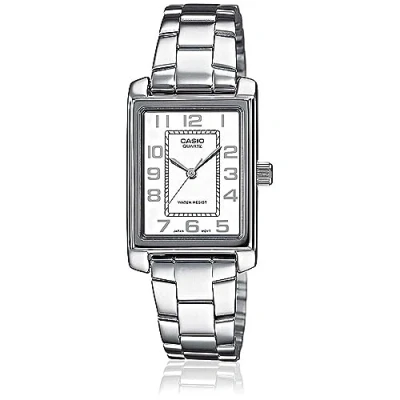 Afbeelding van Casio LTP 1234PD 7BEF Collectie Dameshorloge Analoog kwarts Witte wijzerplaat Zilverkleurige stalen armband, Wit/Zilver, modieus, Modieus
