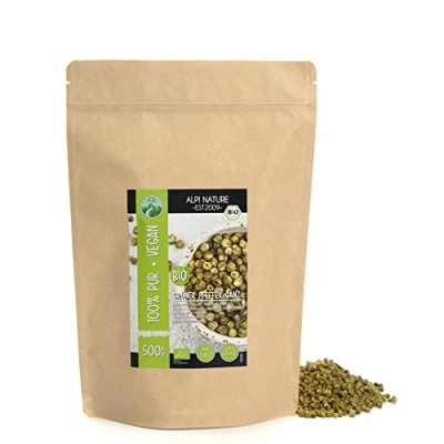 Afbeelding van biologische groene peper (500 g), uit gecontroleerde teelt, laboratorium getest, 100% zuiver en natuurlijk