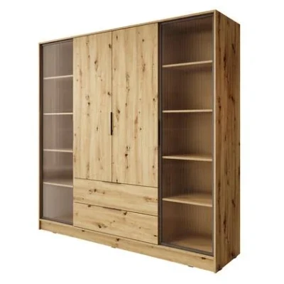 Afbeelding van Meubella Kledingkast Kaden Eiken 206 cm