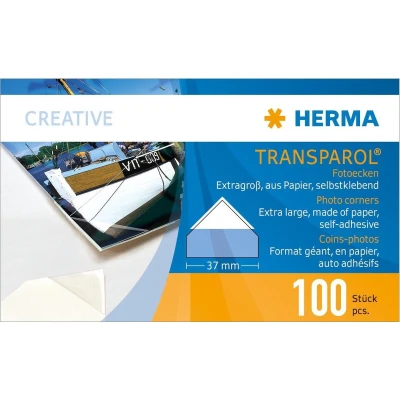 Afbeelding van Herma Transparol fotohoeken groot 2 stroken 100 st.