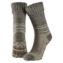 Afbeelding van Apollo Huissokken Heren Slofsokken Antislip Beige Maat 43 46 45% wol