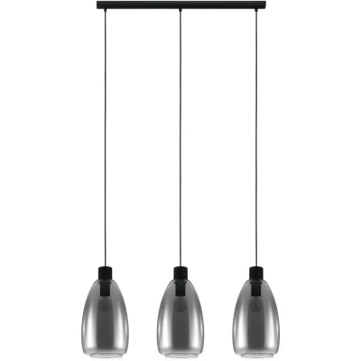Afbeelding van EGLO Chelvey Hanglamp E27 89,5 cm Glas, metaal Zwart