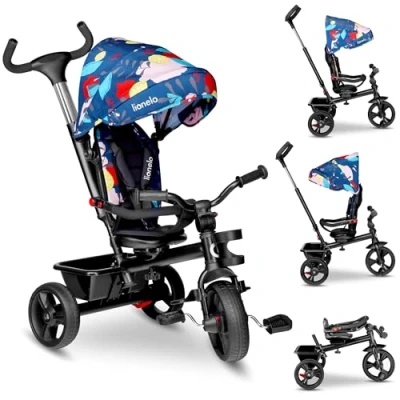 Afbeelding van lionelo Haari schaalbare driewieler voor baby&#039;s tot 25 kg, loopfiets oudere kinderen, omkeerbare zitting, grote mand, bekerhouder, vrijloop
