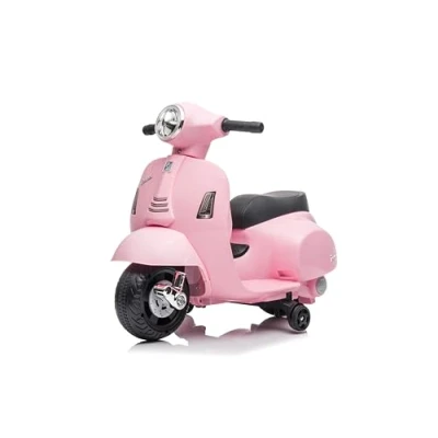Afbeelding van TURBO CHALLENGE Vespa GTS elektrische drager 119168 scooter lichtroze klaar om te rijden 25 kg max kunststof oplaadbare batterijen vanaf 18 maanden