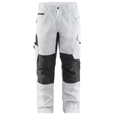 Image de Pantalon peintre stretch blanc/gris foncé