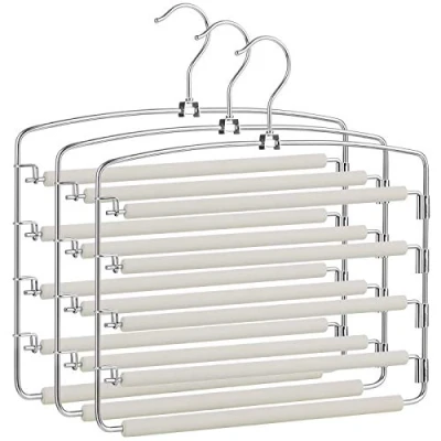 Afbeelding van Kledingrek / Kapstok op wielen 2 kledingstangen van stalen buizen belastbaar tot 100 kg RVS 45 x 112 155 cm (DxBxH)