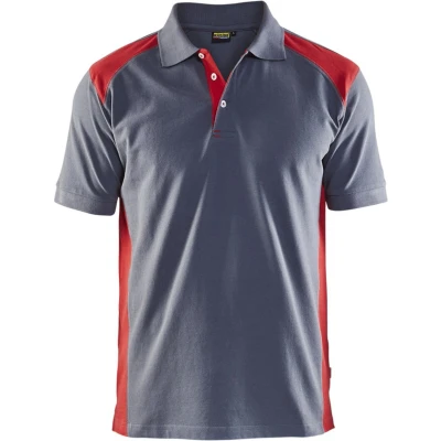 Afbeelding van Blaklader Poloshirt piqué 3324 1050 Grijs/Rood XS