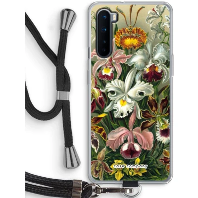 Afbeelding van Case Company® hoesje met Koord geschikt voor OnePlus Nord Haeckel Orchidae Telefoonhoesje Zwart Bescherming aan alle Kanten en Over de Schermrand