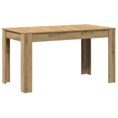 Afbeelding van vidaXL Eettafel 140x74,5x76 cm bewerkt hout artisanaal eikenkleurig