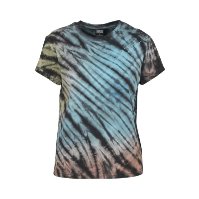 Afbeelding van Urban Classics Ladies TIE DYE Boyfriend TEE Tshirt print, Dames, Maat: XL, Black