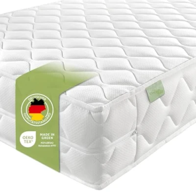 Afbeelding van DREAMSTAR Ergo Flex XXL Duo koudschuimmatras met 7 zones, 22 cm hoog, Öko Tex gecertificeerd, hardheidsgraad 3 en 4, 160 x 200