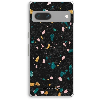 Afbeelding van Case Company® hoesje geschikt voor Google Pixel 7 Terrazzo N10 Soft Cover Telefoonhoesje Bescherming aan alle Kanten en Schermrand