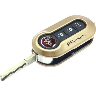 Afbeelding van Nordecco Sleutelhoes voor Fiat 500 500C 500L Abarth Grande Punto Brava Panda Stilo Linea 3 knopen goud