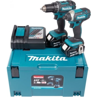 Afbeelding van Makita DLX2127MJ Combiset DDF482 18v Boor /schroefmachine + DTD152 slagschroevendraaier 4,0 Ah accu (2 st), snellader, Mbox