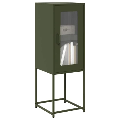 Afbeelding van vidaXL Dressoir 36x39x107 cm koudgewalst staal olijfgroen