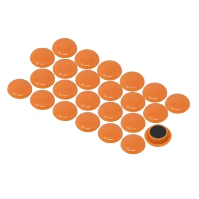 Afbeelding van Kleine oranje koelkastplanning bureaumagneten, whiteboard, 24 stuks meldingspanelen