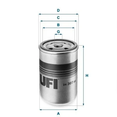 Afbeelding van UFI 24.307.00 Brandstoffilter Filter insert