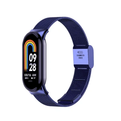 Afbeelding van Milanese bandje Blauw Xiaomi Smart band 8 RVS
